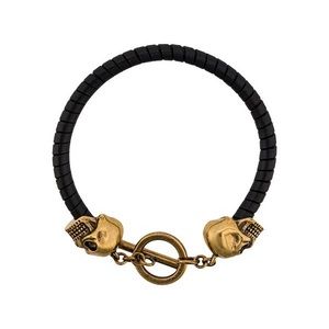 Alexander McQueen skull leather bracelet